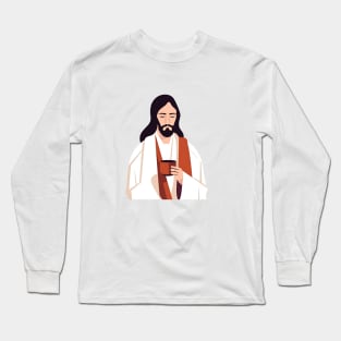 Christian Jesus Drinking Tea Long Sleeve T-Shirt